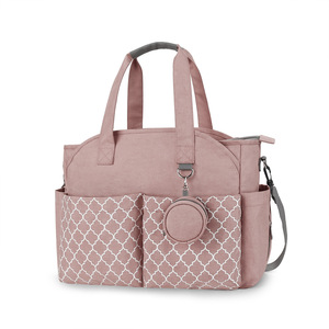 Bolsa de pañales geométrica con bolsa para chupete, bolsa de almacenamiento de poliéster para mamá, para viajes y uso al aire libre - Product Image 5