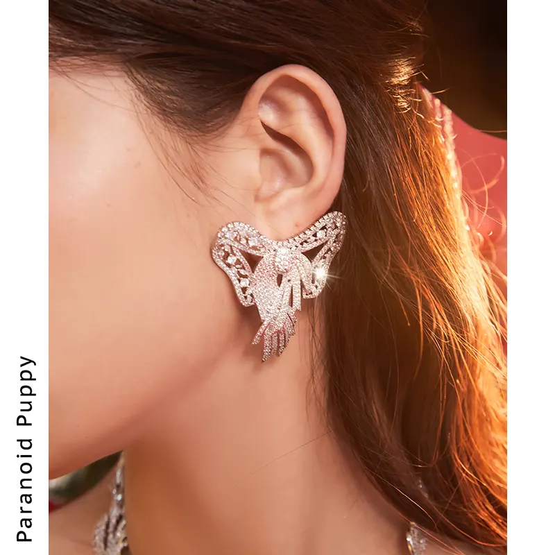 Bowknot Earring Original Design Ear Accessory Earclips for Women Girls Fashion Design Jewelry Zircon Jewellery