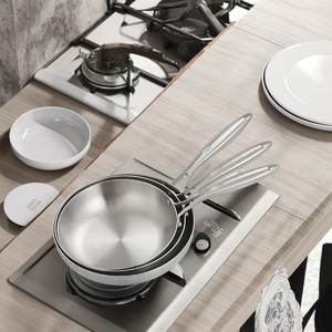 304 Thép Không Gỉ Không Sơn Chảo <span class=keywords><strong>Pan</strong></span> Gas Phổ Không Tráng Không Dính Chảo Cảm Ứng Nồi Tương Thích Fry <span class=keywords><strong>Pan</strong></span> - Product Image 5