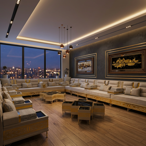 Conjunto de Sala de Estar Tradicional Árabe Majlis |   Tela Plegable Extensible Modular |   Personalizable |   Envío Gratuito a Todo el Mundo | - Product Image 3