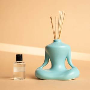 Diffuseur de parfum en céramique artisanal Zen - KALYS Tunisie Jasmin Musc - Parfum Blanc - Action capillaire sans bâtonnets - Utilisation à la maison et en voiture - Non - Product Image 6