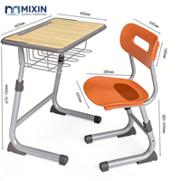 Ensemble Chaise et Table de Bureau Moderne Réglable de Haute Qualité pour Étudiants – Mobilier Scolaire Durable pour Salles de Classe du Lycée