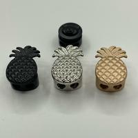 Kancing Logam Berbentuk Nanas 3D Eco Custom, Kancing Hias Berbahan Logam Warna Emas Perak Hitam untuk Aksesoris DIY Pakaian