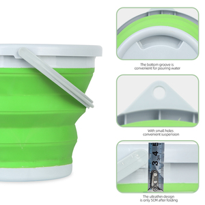 Cubo plegable portátil de silicona Tpr, 10 galones, directamente de fábrica - Product Image 5