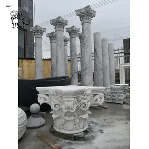 Moderne Outdoor Tuin Decoratie Natuursteen Romeinse Pijler Carrara Marmeren Kolom Voor Verkoop