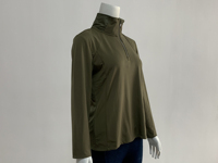 Vêtements d'équitation en gros de l'usine OEM, t-shirt à manches longues à séchage rapide avec fermeture éclair pour l'équitation