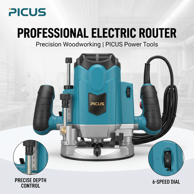 Professional Woodworking Electric Router 2000W Constant Power Variable Speed Plunge Milling Tool for Wood Craft Processing