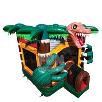 Château gonflable sur le thème des dinosaures 13x14x15.4 pieds, château gonflable commercial pour enfants pour les fêtes et la location d'événements