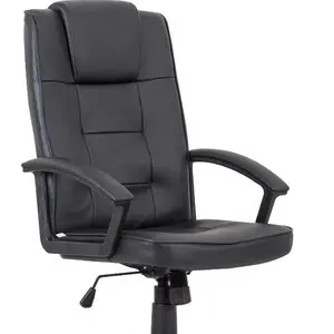 بسيطة جلدية سوداء عالية الظهر قطب كرسي داعم للفقرات القطنية الطبية كرسي مكتب الجملة مكتب التنفيذي كرسي جلد