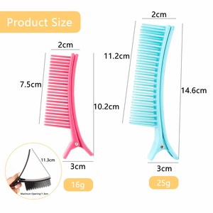 Multi-Functional <strong>Fashion</strong> Plastic Ironing Dyeing Tool for Salon Use Hair Clip <strong>Comb</strong> Bangs Positioning No Trace Partitioning - Product Image 3