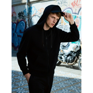 Sweat à capuche zippé décontracté pour homme avec poches Sweat à capuche confortable pour l'extérieur - Product Image 3