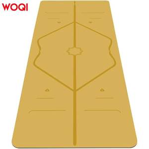 Tapis de yoga Woqi 6 mm d'épaisseur, antidérapant, silencieux, pour la maison, le fitness, le Pilates, la forme rectangulaire, couleur beige - Product Image 1