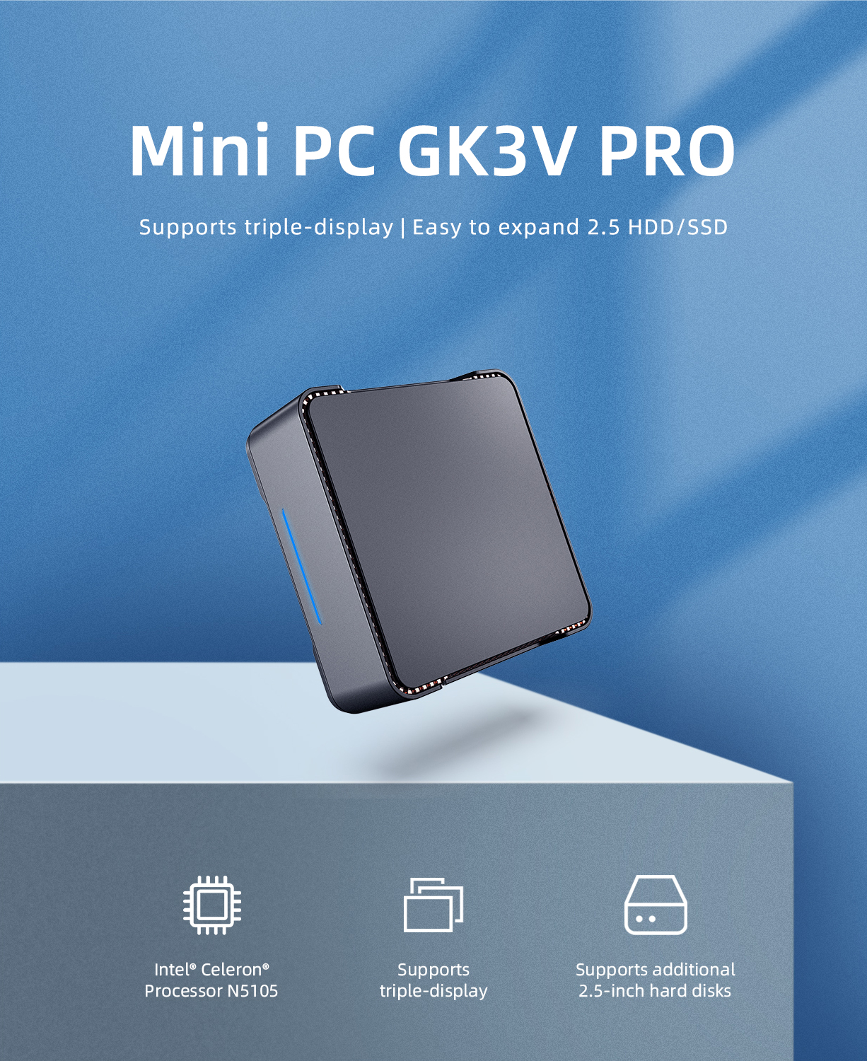 GK3 Pro Mini Computer - Quad Core Intel N5105 Powerhouse