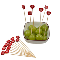 100 pièces rouge mixte bambou brochette mariage festif 12cm décorations nourriture fruits bâtons appétissant cure-dents