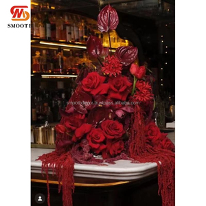 Bola de Flores Artificiales Personalizada con Rosas de Seda Rojas para Decoración de Centro de Mesa de Boda, Tamaño Personalizado Disponible - Product Image 6