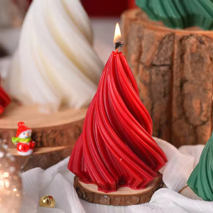 <b>Christmas</b> Spiral <b>Tree</b> Scented Candles Red Green White Twisted Aromatherapy Candles for Holiday <b>Table</b> Decor - Product Image 2