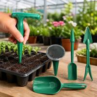 Kit de démarrage pour semis, semoir manuel, ensemble d'outils de jardinage pour la plantation de plantes succulentes et de bonsaïs, kit de 5 outils de repiquage