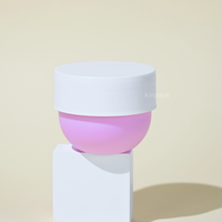 Bocaux en plastique PP blancs et roses en forme de bol de 100g, 200g, 300g pour beurre corporel et gommage cosmétique avec logo personnalisé