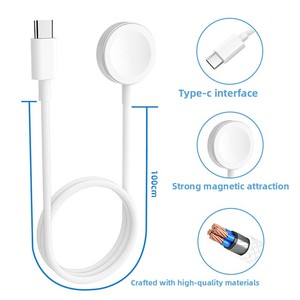 Nouveau <span class=keywords><strong>chargeur</strong></span> compatible pour <span class=keywords><strong>montre</strong></span> ; Câble de charge sans fil tressé pour iWatch avec fixation magnétique en alliage d'aluminium pour l'ensemble - Product Image 2
