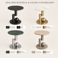 Nouvelle conception usage domestique salon Table d'appoint meubles en acier inoxydable Table en marbre