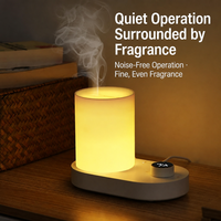 Diffuseur d'huiles essentielles électrique avec lumière LED chaude, luminosité réglable, affichage numérique de l'humidité, minuterie tactile, USB, usage domestique