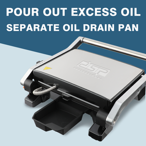 DSP Trending, gril électrique intelligent avec contrôle de la température de qualité professionnelle, poêle à griller antiadhésive de taille familiale de 2000W pour steak, hamburgers, paninis - Product Image 4