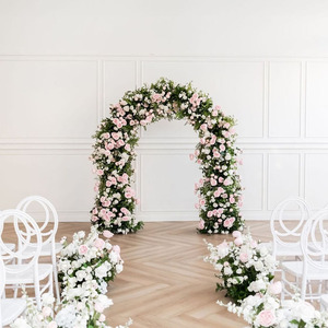 HK-UFA013 Wedding Backdrop Decorative <b>Flower</b> Arch Rose Burgundy <b>Flower</b> Arch <b>Artificial</b> Black <b>Flower</b> Arch <b>White</b> Arrangements - Product Image 5