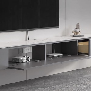 Hiện đại bằng gỗ hiện đại phòng khách Treo Tường <span class=keywords><strong>TV</strong></span> giao diện điều khiển đứng tùy chỉnh cho căn hộ sử dụng Sản xuất tại Trung Quốc - Product Image 5