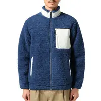 Veste sherpa polaire à col haut pour hommes, vêtement d'extérieur personnalisé, vitre résistante à la chaleur, poches avant pour bloc coloré,