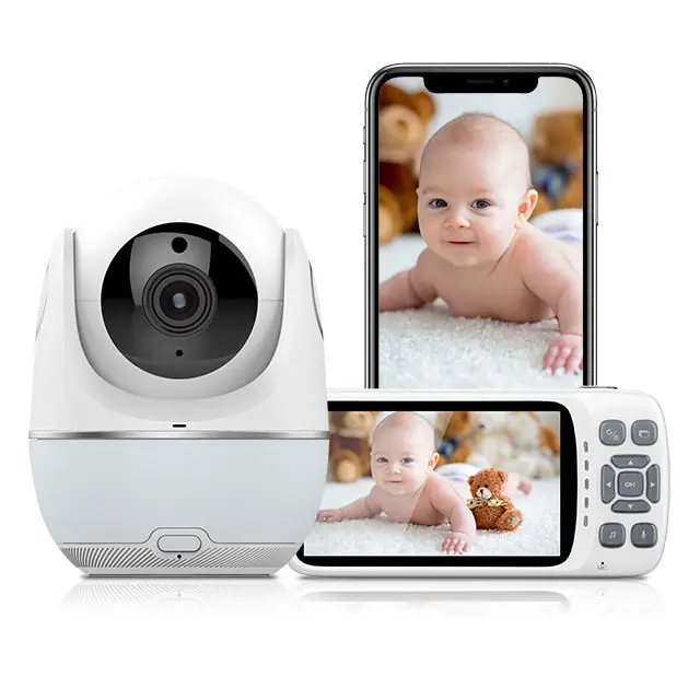 Hdking 5inch Wireless Wifi 55 Degree Lens Crying Sound Detection Indoor Monitoring Video Recording Baby Monitors