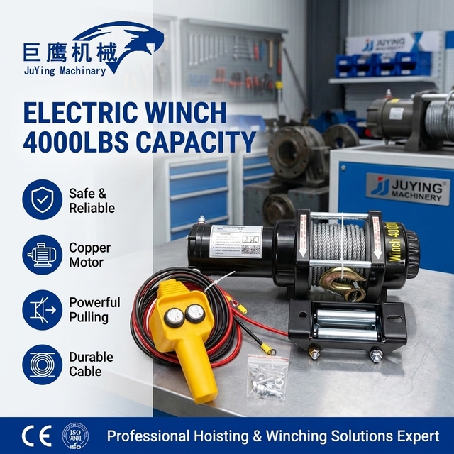 Strong 12V Heavy Duty Electric Winch 4000lb Stainless Steel CE Certified 10m Lifting Height Off-Road for Cranes