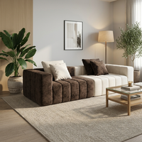 Canapé élégant et confortable à compression, éponge haute densité, canapé droit minimaliste en tissu, livraison rapide, villa moderne, appartement