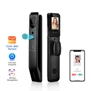Serrure numérique pour maison intelligente Porte en aluminium Face Fingerprint BL WiFi Enabled Tuya TTlock with Password Key Card lock - Product Image 4