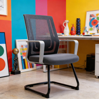 Chaise de bureau ergonomique en maille pour dirigeant, avec pieds en arc, sans roulettes, pour salle de réunion et travail sur ordinateur – Vente en gros