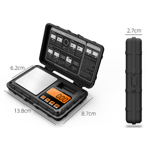 J & <span class=keywords><strong>R</strong></span>-báscula de bolsillo Digital inteligente para joyería, 200g, 0,01g, azul y rojo, polvo, hierba, electrónica, venta - Product Image 4