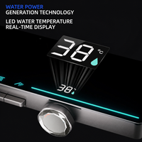 Système de douche de luxe en laiton avec affichage numérique de la température, pommeau de douche pluie à LED et douchette à main pour salle de bain - Vente en gros