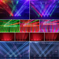Lampu Laser Moving Head 6 Mata Kontrol DMX Cocok untuk KTV DJ Disko Klub Malam Lampu Laser Strip RGB Warna-Warni