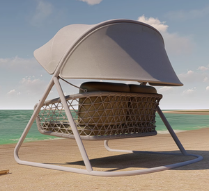 Dondolo <span class=keywords><strong>da</strong></span> Esterno per Patio e Villa, Dondolo Doppio <span class=keywords><strong>da</strong></span> Giardino e <span class=keywords><strong>Terrazzo</strong></span> con Tettuccio Parasole - Product Image 2