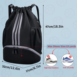 Sac à dos <span class=keywords><strong>de</strong></span> football avec 2 bracelets <span class=keywords><strong>de</strong></span> sport avec cordon <span class=keywords><strong>de</strong></span> serrage Sac <span class=keywords><strong>de</strong></span> football avec compartiment à balles Sac à dos <span class=keywords><strong>de</strong></span> basket étanche Sac <span class=keywords><strong>de</strong></span> volley-ball - Product Image 6