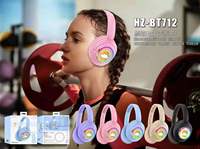 Casque de jeu sans fil HZ-BT712 pour enfants, casque supra-auriculaire avec lumières RGB, idéal pour le sport