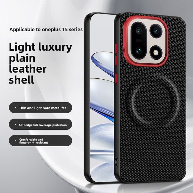 Premium Faux Leather Diamond Pattern Case for OnePlus 15 1+ Phone Case Magnetic N52 Strong Absorption Shock-Absorbent Luxury
