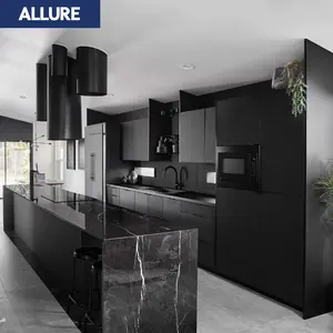 Allure High Quality Automatic U Shaped Interior Design Household White Nico Pvc Baisin Pet Kitchen Cabinets