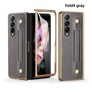 เคสโทรศัพท์แบบพับได้ลดราคา 60% สำหรับ Samsung Galaxy Z Fold พร้อมสายคล้องมือ เคสเคลือบผิวด้วยไฟฟ้า พร้อมกระจกกันรอย - Product Image 1