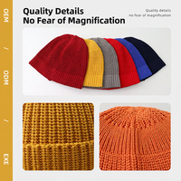 Bonnet en tricot personnalisé, couleur unie, tissu courant, décontracté, chaud pour l'hiver, unisexe