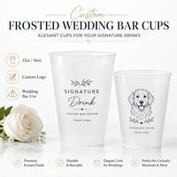 Gobelets de bar givrés personnalisés avec logo pour mariage, jetables, en PP, 12oz 16oz, pour cocktails
