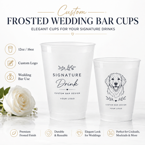 Vasos <span class=keywords><strong>de</strong></span> <span class=keywords><strong>Bar</strong></span> Personalizados con Logotipo para Bodas, Vasos Desechables <span class=keywords><strong>de</strong></span> PP Esmerilado <span class=keywords><strong>de</strong></span> 12oz y 16oz para Beber Cócteles - Product Image 1