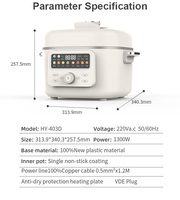 Cuisinière à pression numérique 4L 1300W avec cuve antiadhésive, programmable, à économie d'énergie, multi-cuiseur électrique – Vente directe fabricant