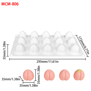 Molde de Silicona <span class=keywords><strong>para</strong></span> Pastel de Mousse de Frutas 3D, Simulación de Mango, Melocotón, Cantalupo, Fresa, Postre Francés de Helado de Frutas - Product Image 4