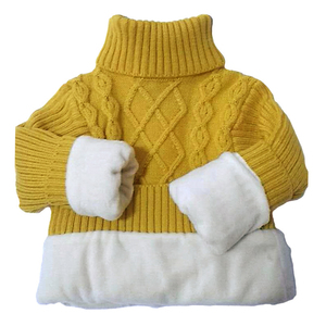 Suéter de punto ajustado de algodón cálido con cuello redondo y rayas verticales estilo coreano de moda para niños, color caramelo, para otoño - Product Image 5