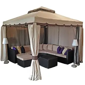 Gazebos tenda exterior personalizada, fabricação do jardim ao ar livre tenda de alumínio roma gazebo com cortina lateral